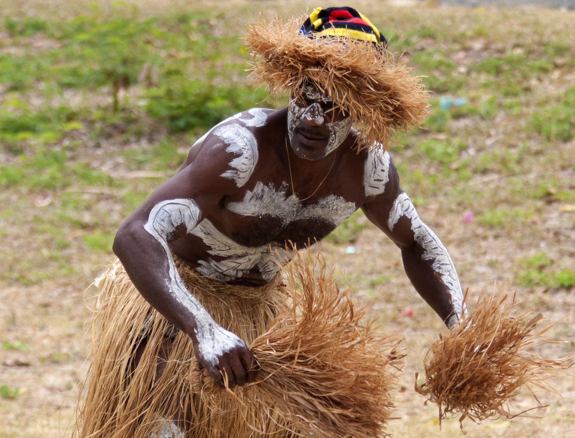 kanak en tenue traditionnelle Nouvelle-Calédonie